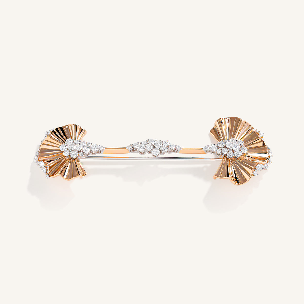 Rays of sun brooch  with white diamonds