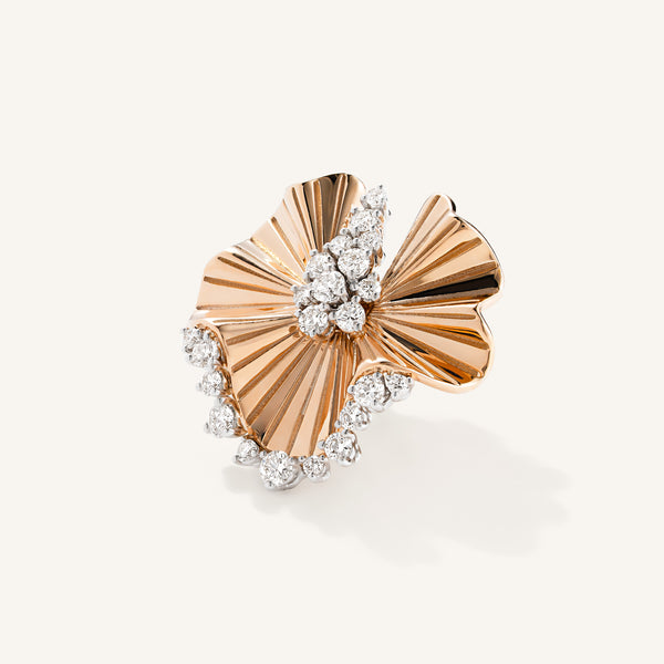 Rays of sun brooch with white diamonds